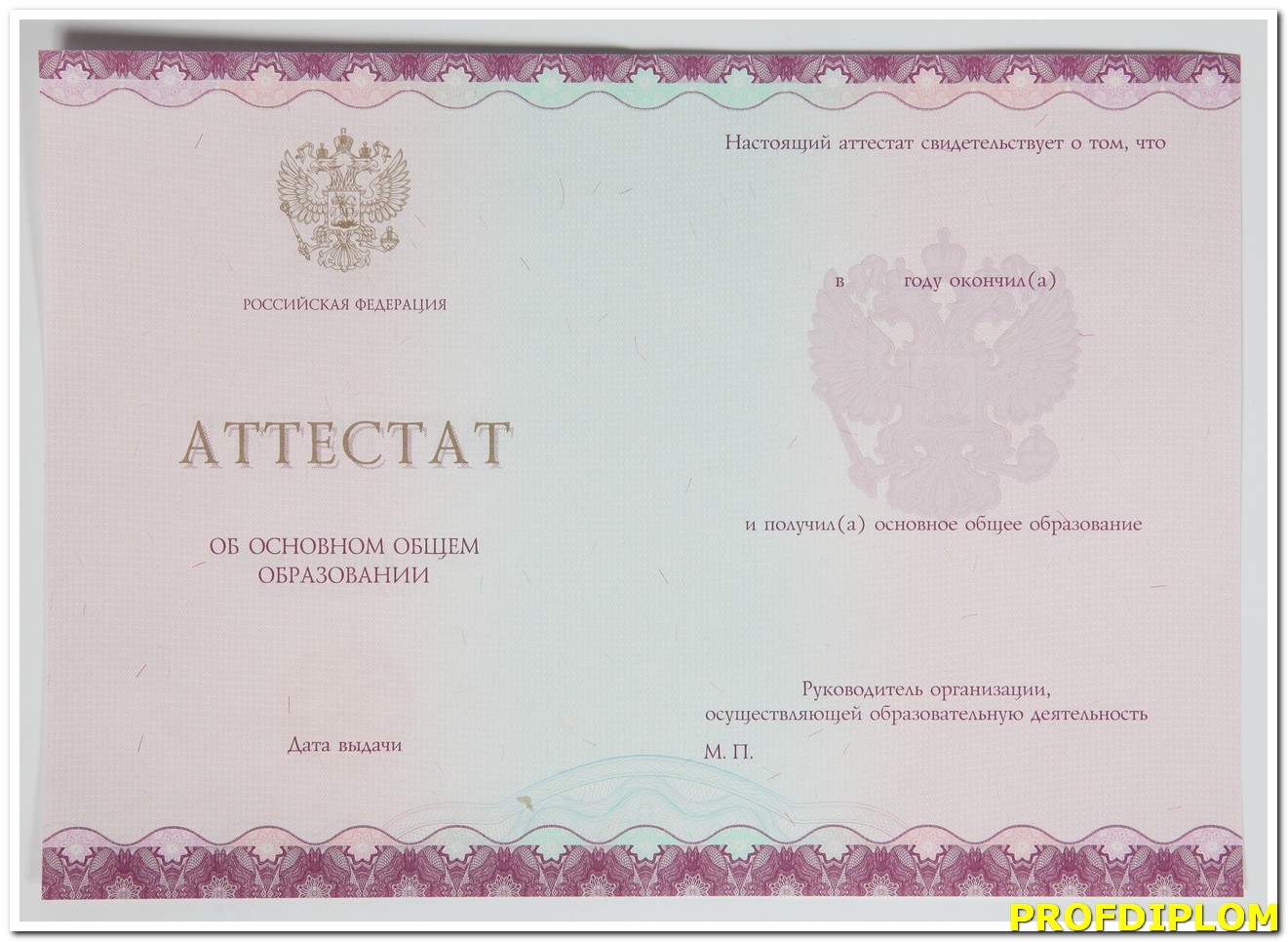 Аттестат 9 класс 2014-2021