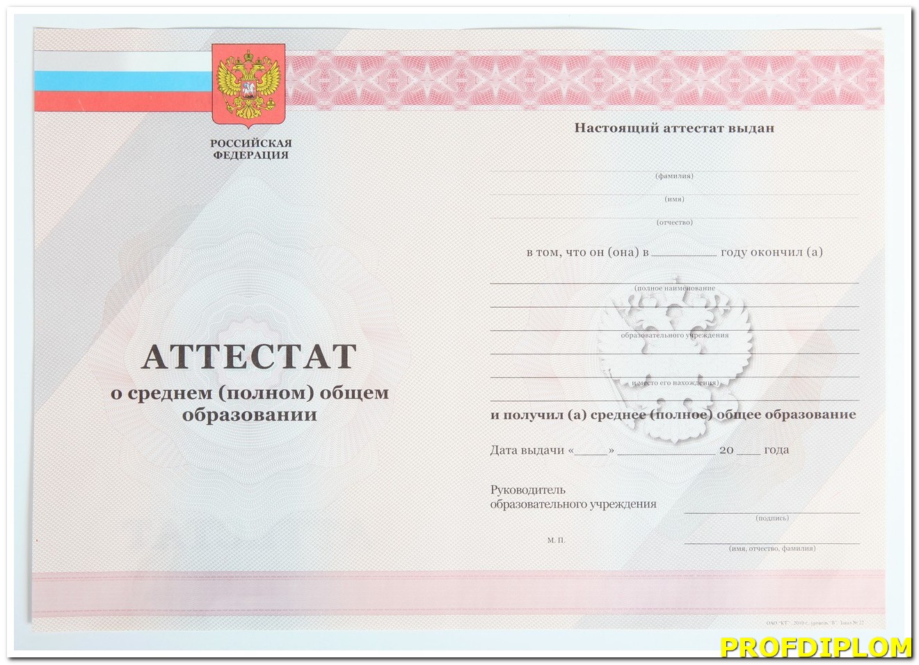 Аттестат 11 класс 2010-2013