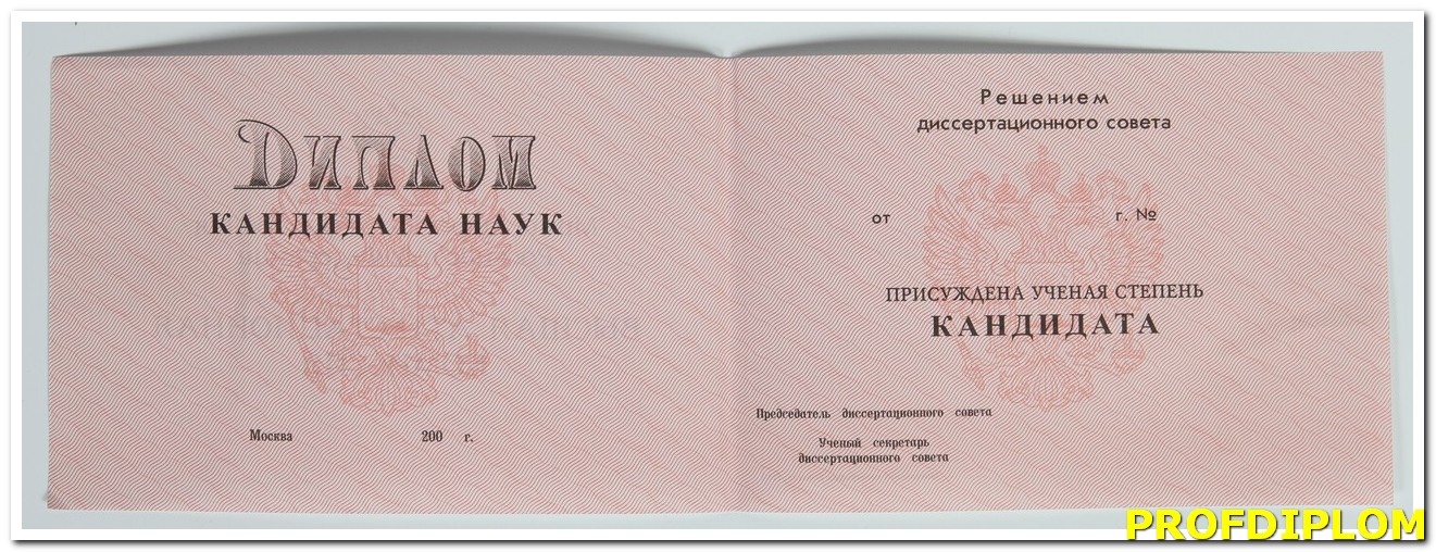 Диплом кандидата наук 2001